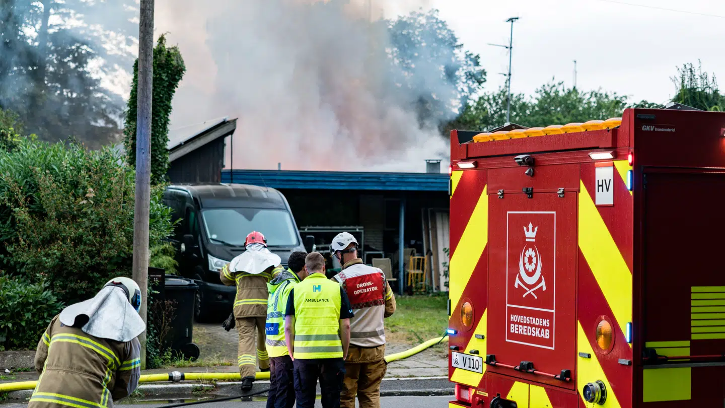 Ild i villa på Alberts Vænge i Albertslund , torsdag den 17. juli 2025.