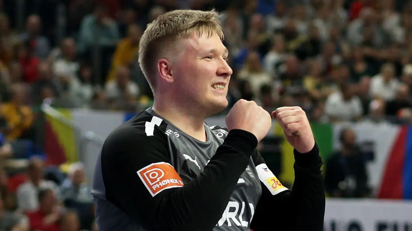 Håndboldlandsholdets målvogter Emil Nielsen har igen stor grund til at juble.