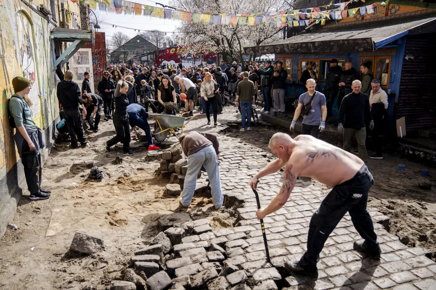 Pusher Street på Christiania i København blev gravet op 6. april 2024. (Arkivfoto).
