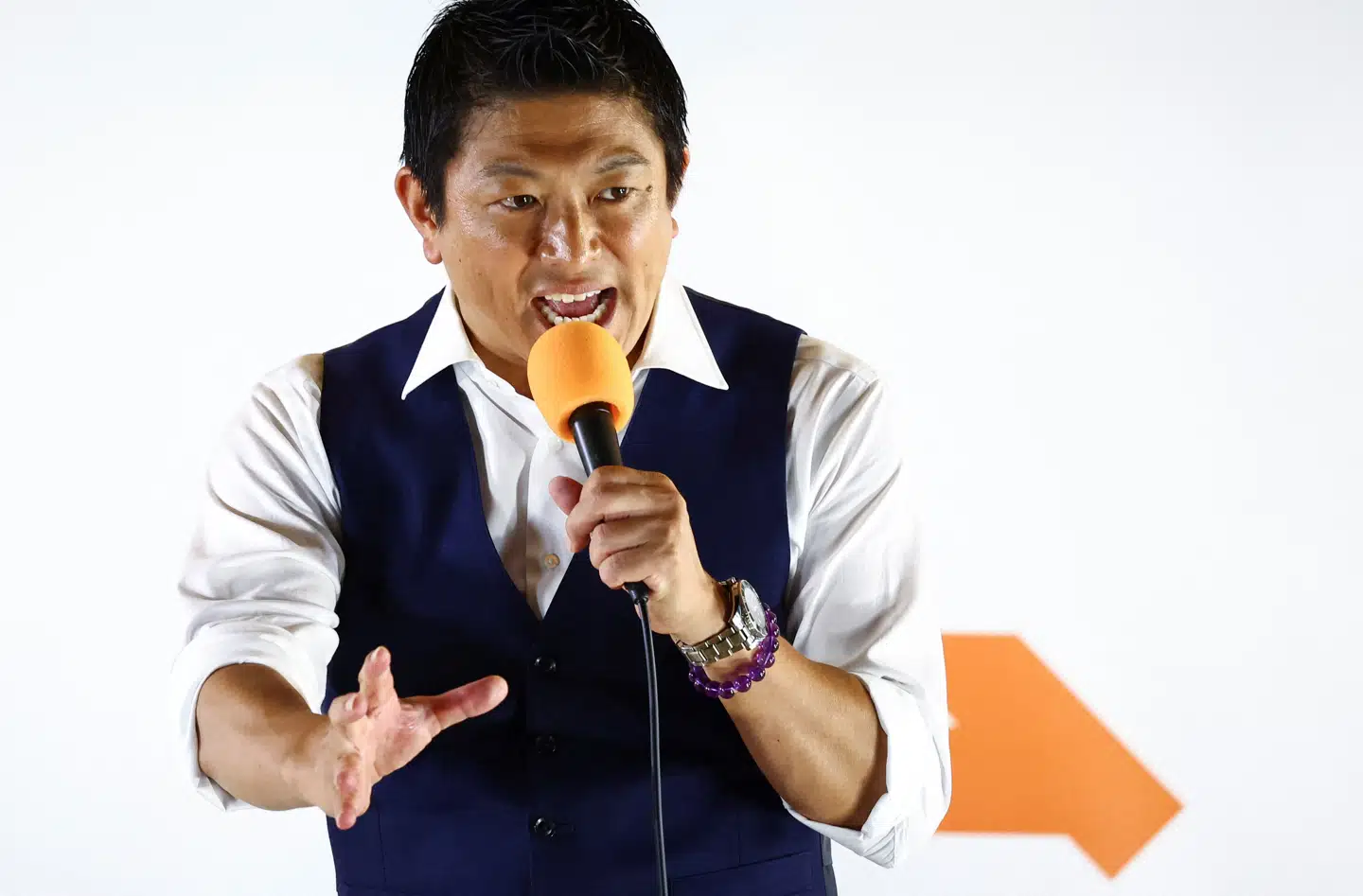 Det stærkt højreorienterede parti Sanseito er styrtet ind på den politiske scene i Japan og viser, at MAGA-energien fortsat virker nogle steder. Her ses partileder Sohei Kamiya.