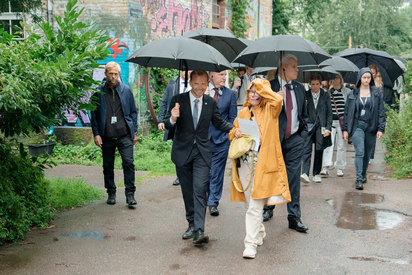 Der var stribevis af topministre til stede, da der blev afholdt rundtur på Christiania.