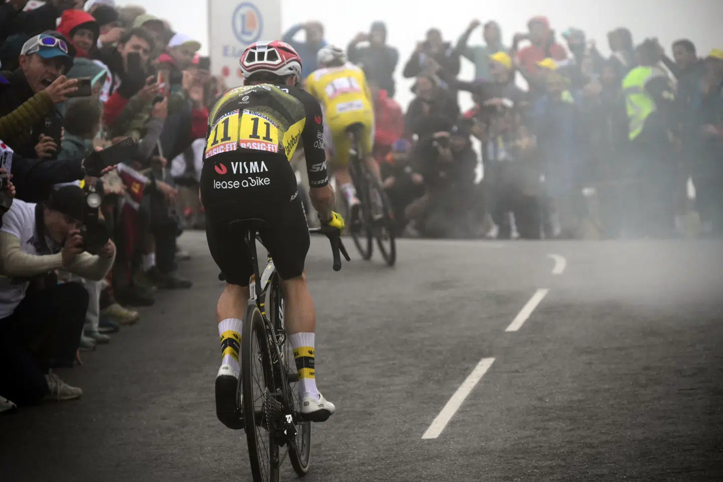 Jonas Vingegaard måtte se Tadej Pogacar køre væk på det sidste stykke ind mod målstregen.
