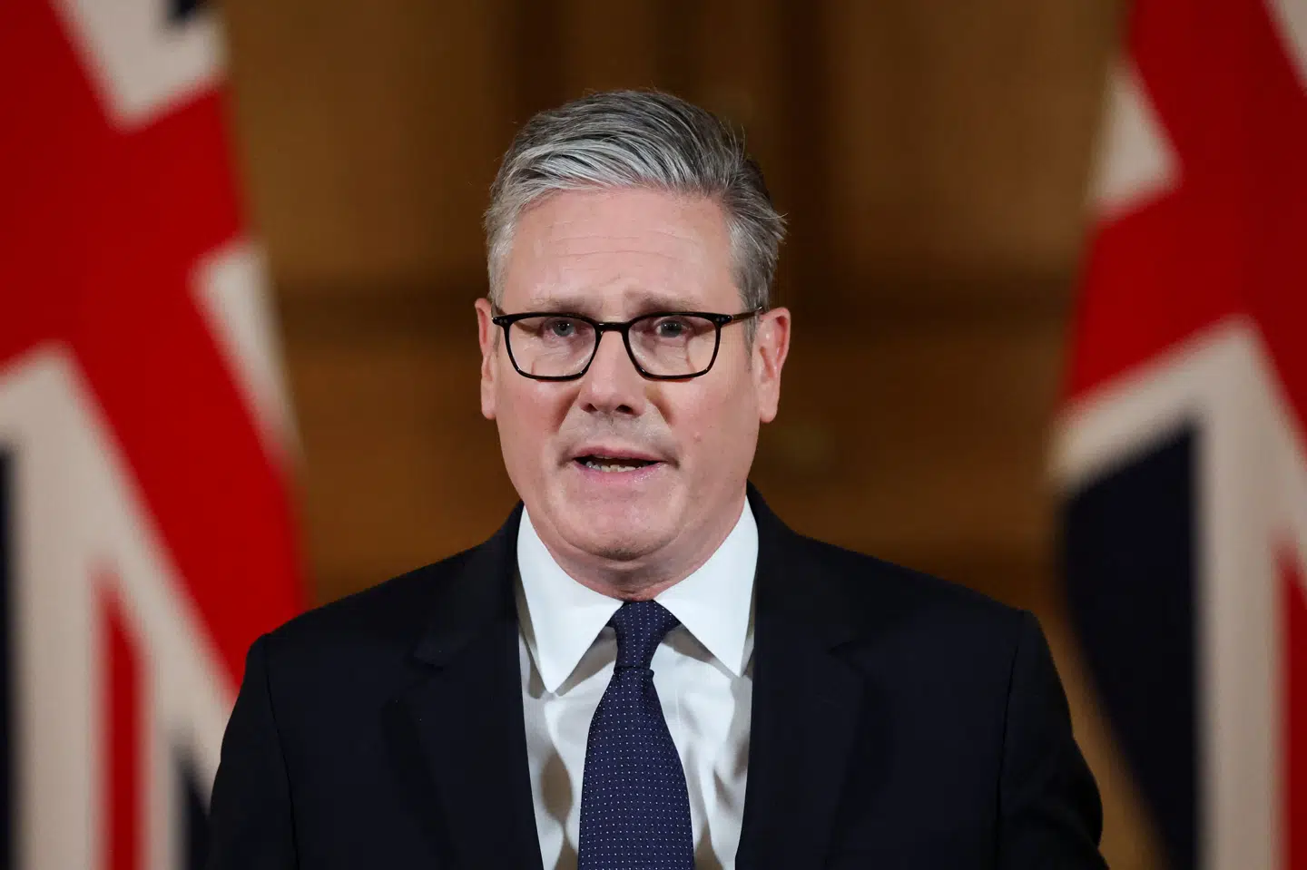 Storbritanniens premierminister, Keir Starmer, taler i London. Han har sagt til sin regering, at Storbritannien vil anerkende Palæstina, hvis ikke Israel lever op til flere betingelser.