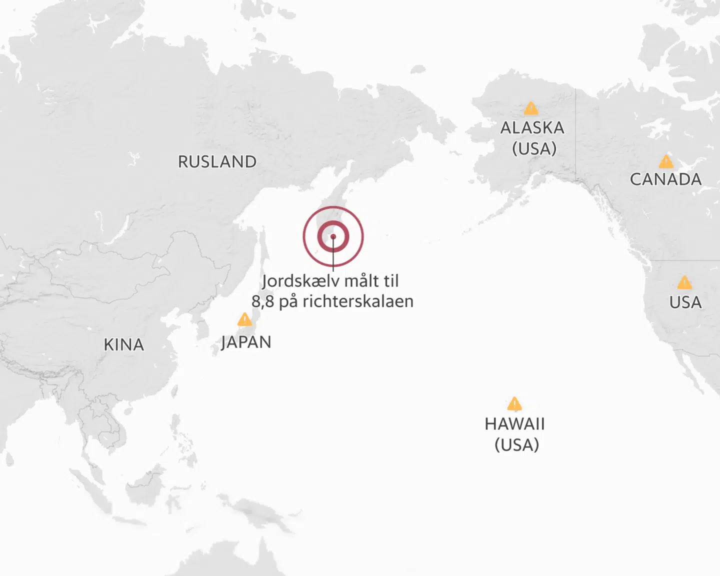 Kort over jordskælv.