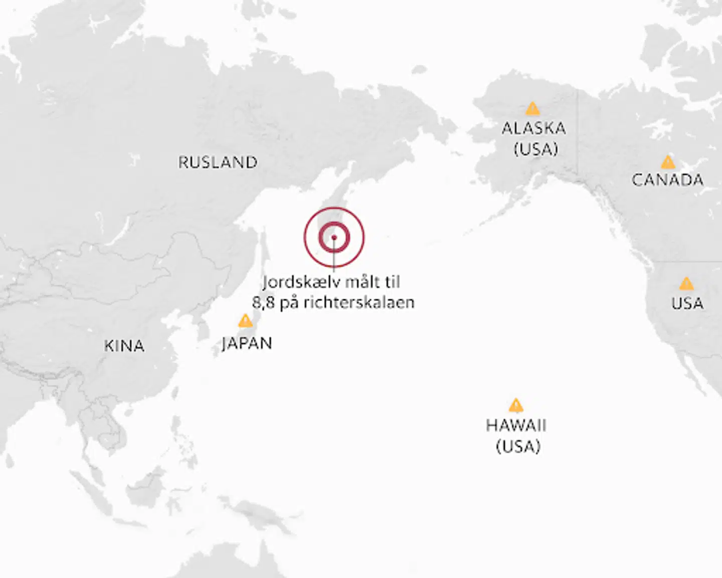 Der er udsendt tsunamivarsler på flere kontinenter, efter et af moderne histories største jordskælv har fundet sted.