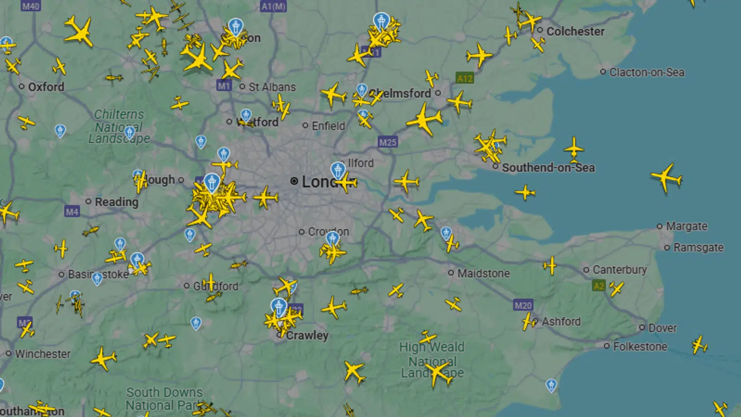 Luftrummet over London blev ryddet onsdag eftermiddag.