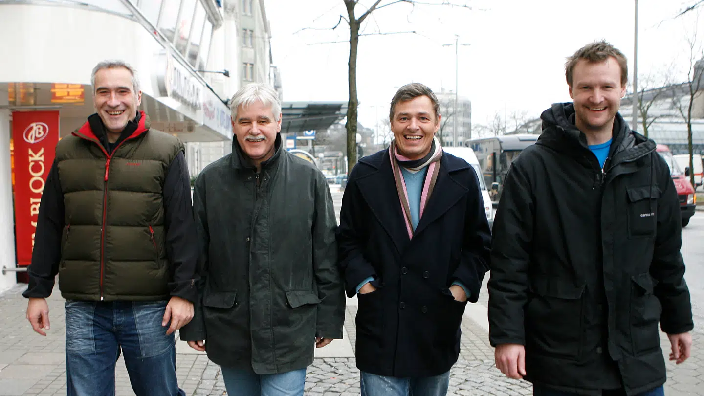 TV 2-holdet under EM i 2007. Fra venstre: Morten Stig Christensen, Bent Nyegaard, Thomas Kristensen og Søren Herskind.