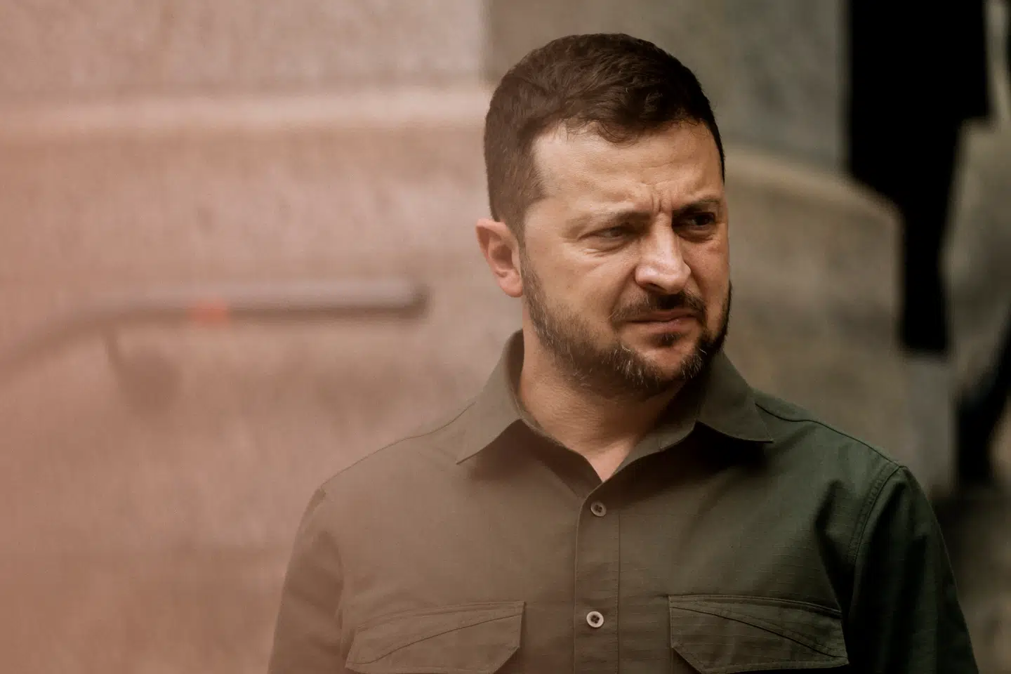 Ukraines præsident Volodymyr Zelenskyj talte til danskerne foran Folketingets hovedtrappe i 2023.