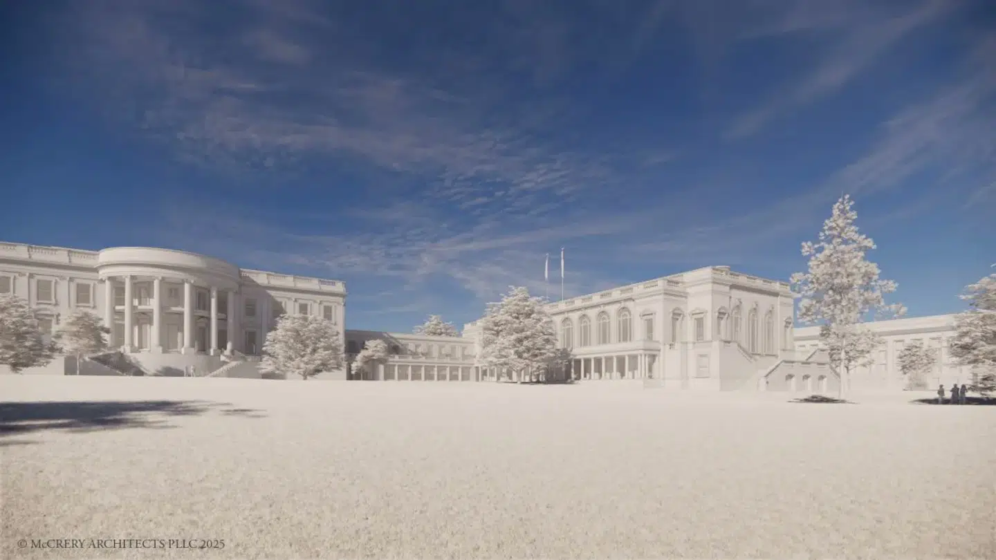 Her ses en grafik over den planlagte balsal.