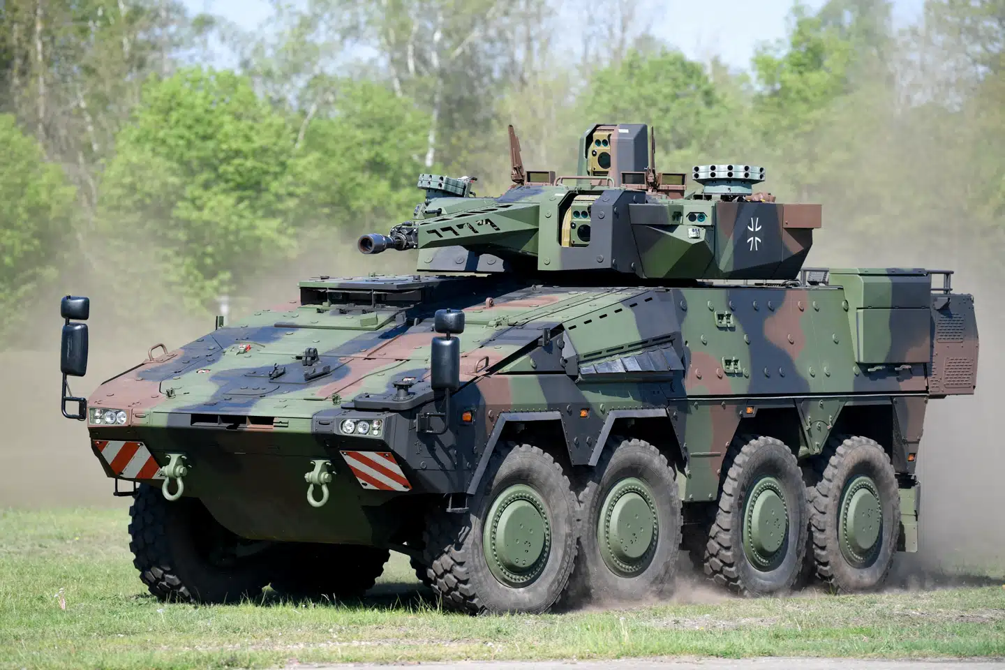 En Rheinmetall-tank 2.maj 2024. Arkivfoto.