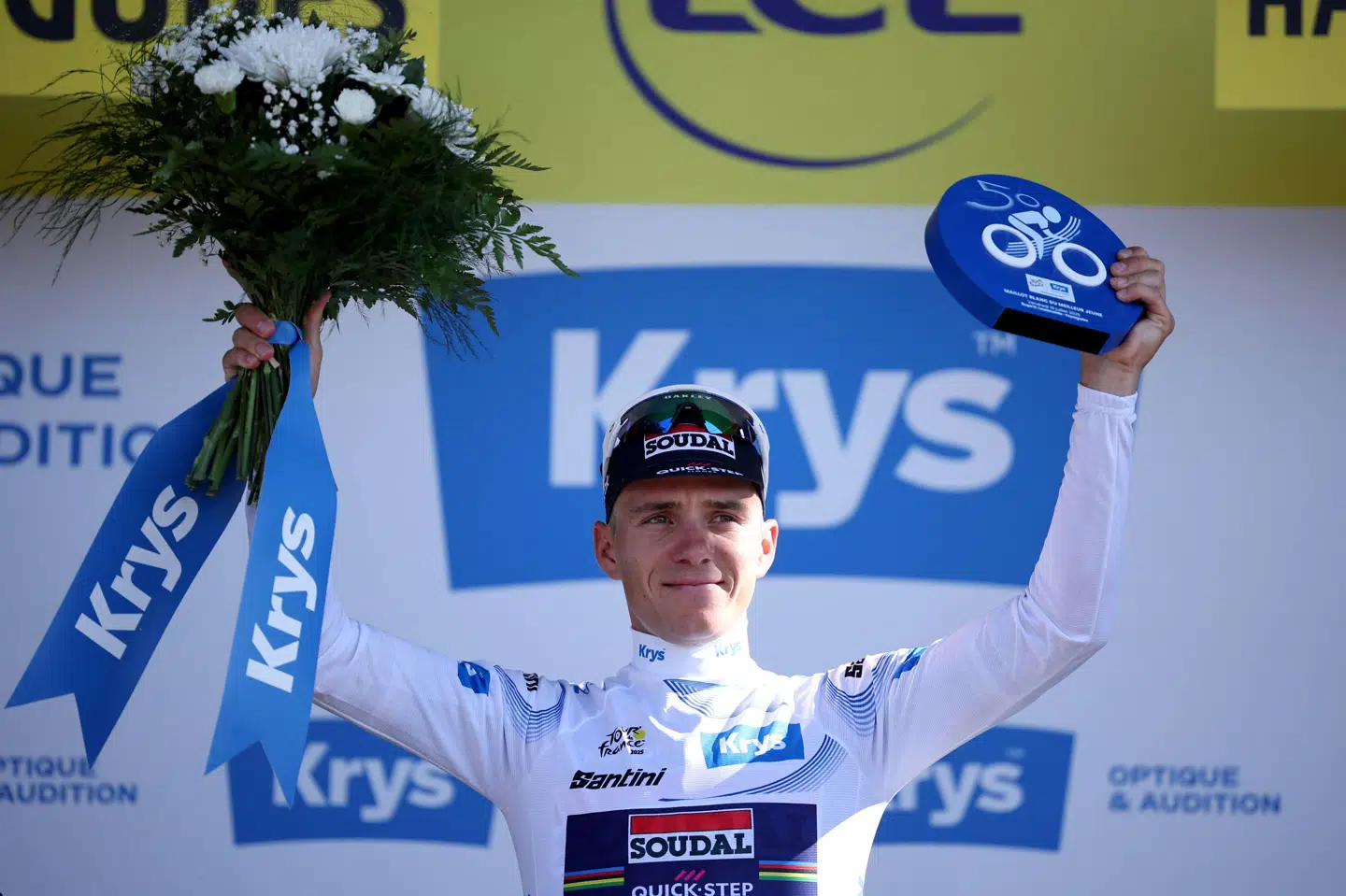 Inden Remco Evenepoel udgik af årets Tour de France, nåede han at bære den hvide ungdomstrøje.