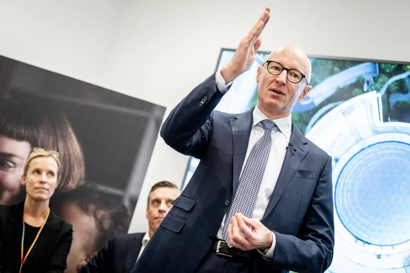 Administrerende direktør for Novo Nordisk Lars Fruergaard Jørgensen under pressemøde hos Novo Nordisk i Bagsværd onsdag den 31. januar 2024. Virksomhedens årsregnskab er blevet offentliggjort samme formiddag.