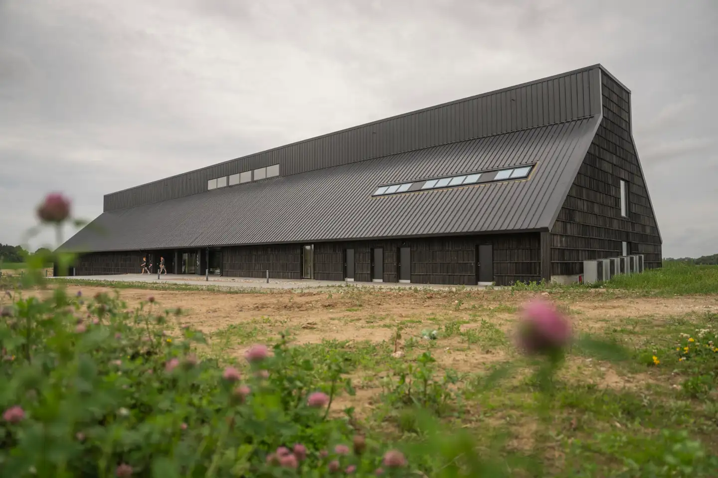 En blanding af et langhus, en lade og en oldkirkelig basilika – besøgscentret Borgring har mange referencer i sin enkle, sorte form.