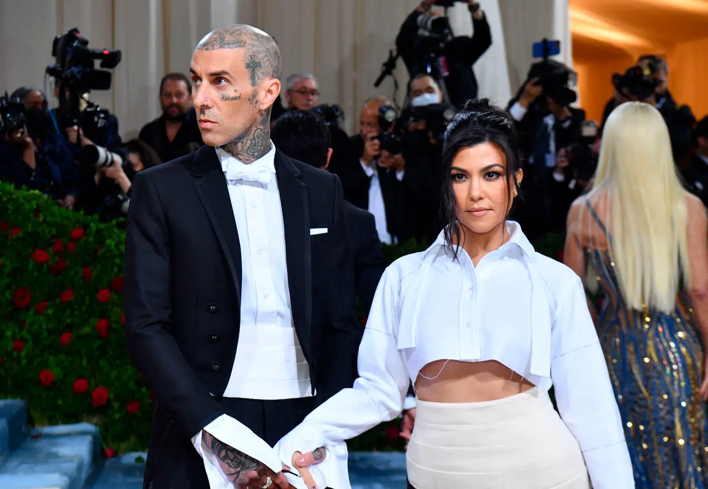 Kourtney Kardashian og manden Travis Barker. Sammen har de sønnen Rocky.