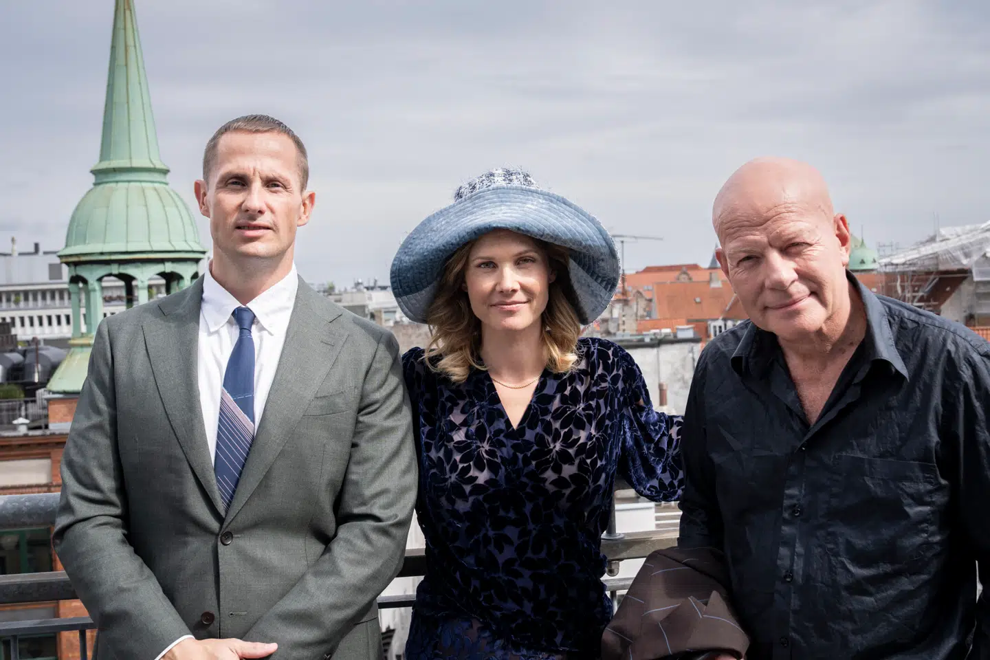 Benjamin Hav, Nana Øland Fabricius og Thomas Blachman til pressearrangementet, hvor TV 2 præsenterer dommerholdet i den kommende sæson af 'X Factor' 2026, på Postgården i København tirsdag den 12. august 2025.