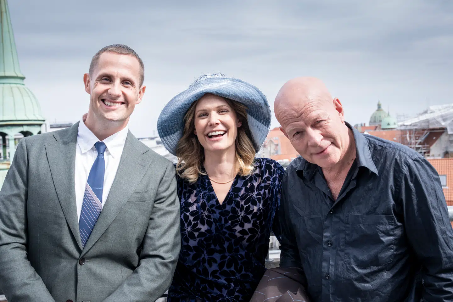 Benjamin Hav, Nana Øland Fabricius og Thomas Blachman til pressearrangementet, hvor TV 2 præsenterer dommerholdet i den kommende sæson af 'X Factor' 2026, på Postgården i København tirsdag den 12. august 2025.