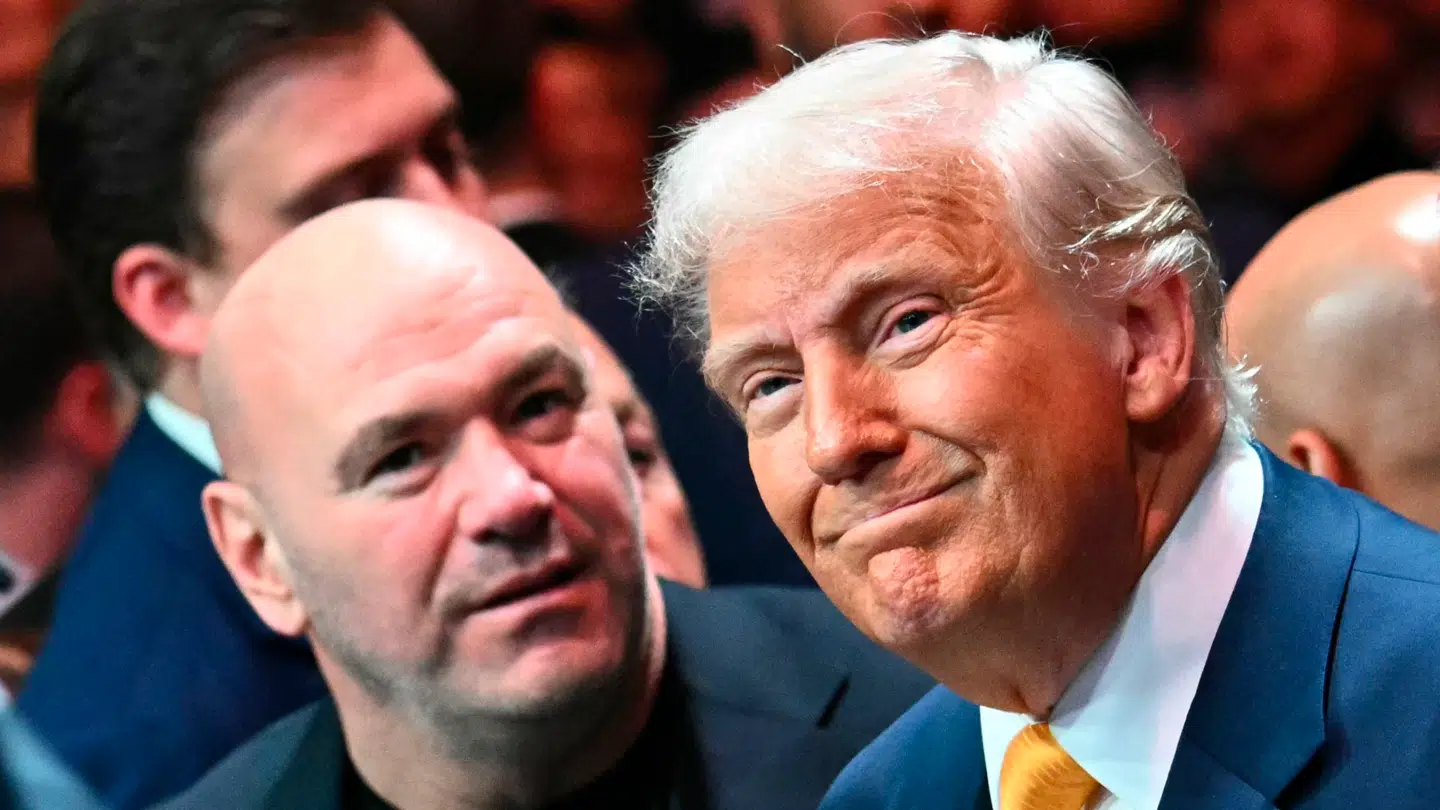 Dana White (tv.) og Donald Trump til UFC-stævne i Miami tidligere i år.