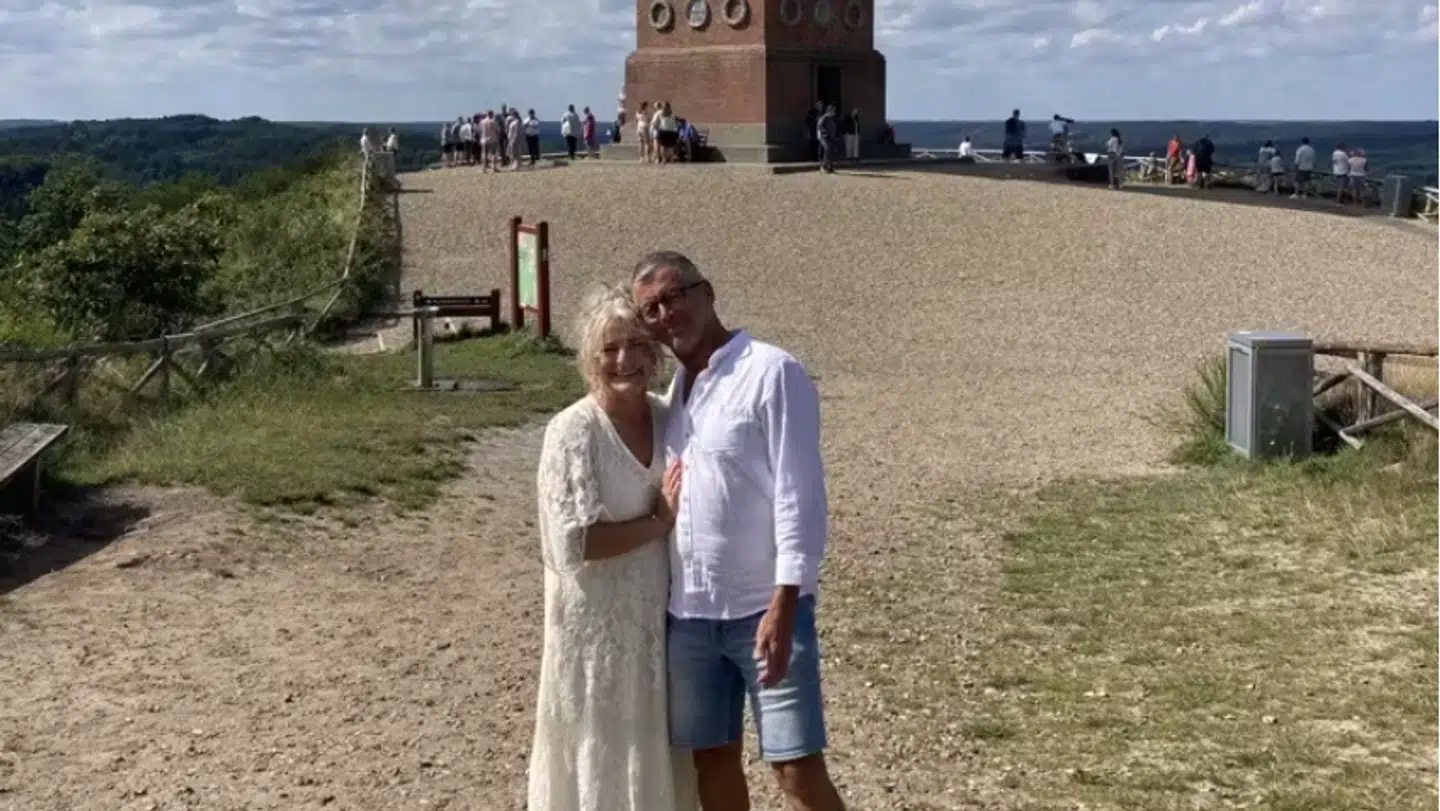 Det nyforelskede par ved Himmelbjerget, da forholdet stadig var hemmeligt.