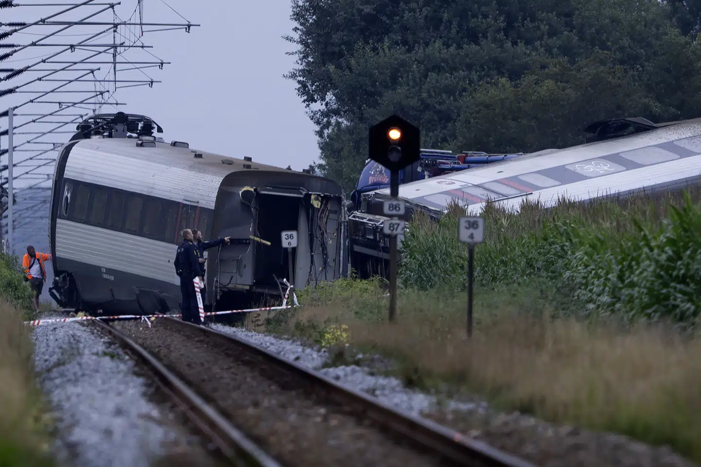 Skoleklassen var om bord på DSB-toget InterCityLyn 951 på vej til Sønderborg afsporet ved Bjerndrup mellem Kliplev og Tinglev i Sønderjylland fredag.