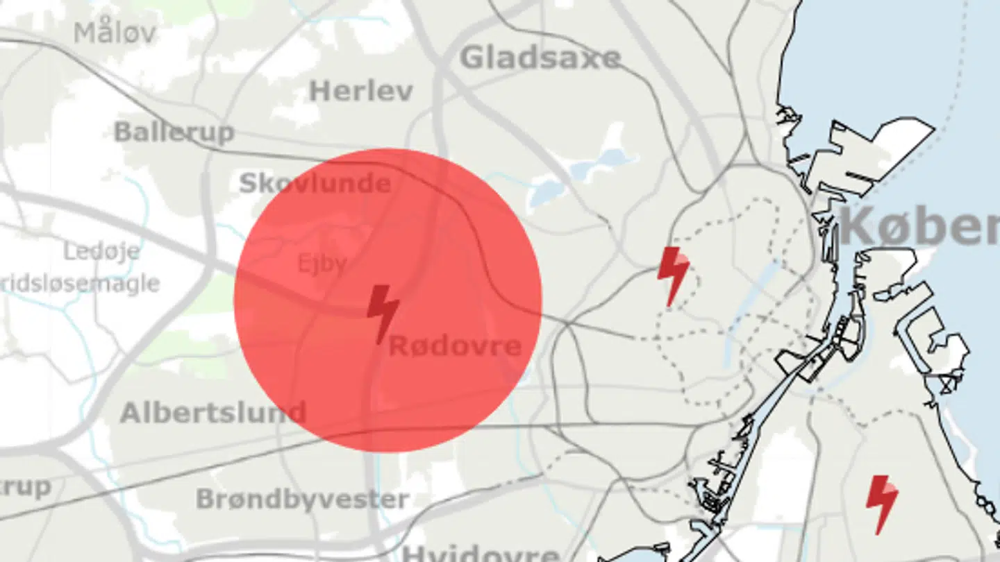 Her er der nedbrud ifølge Radius.
