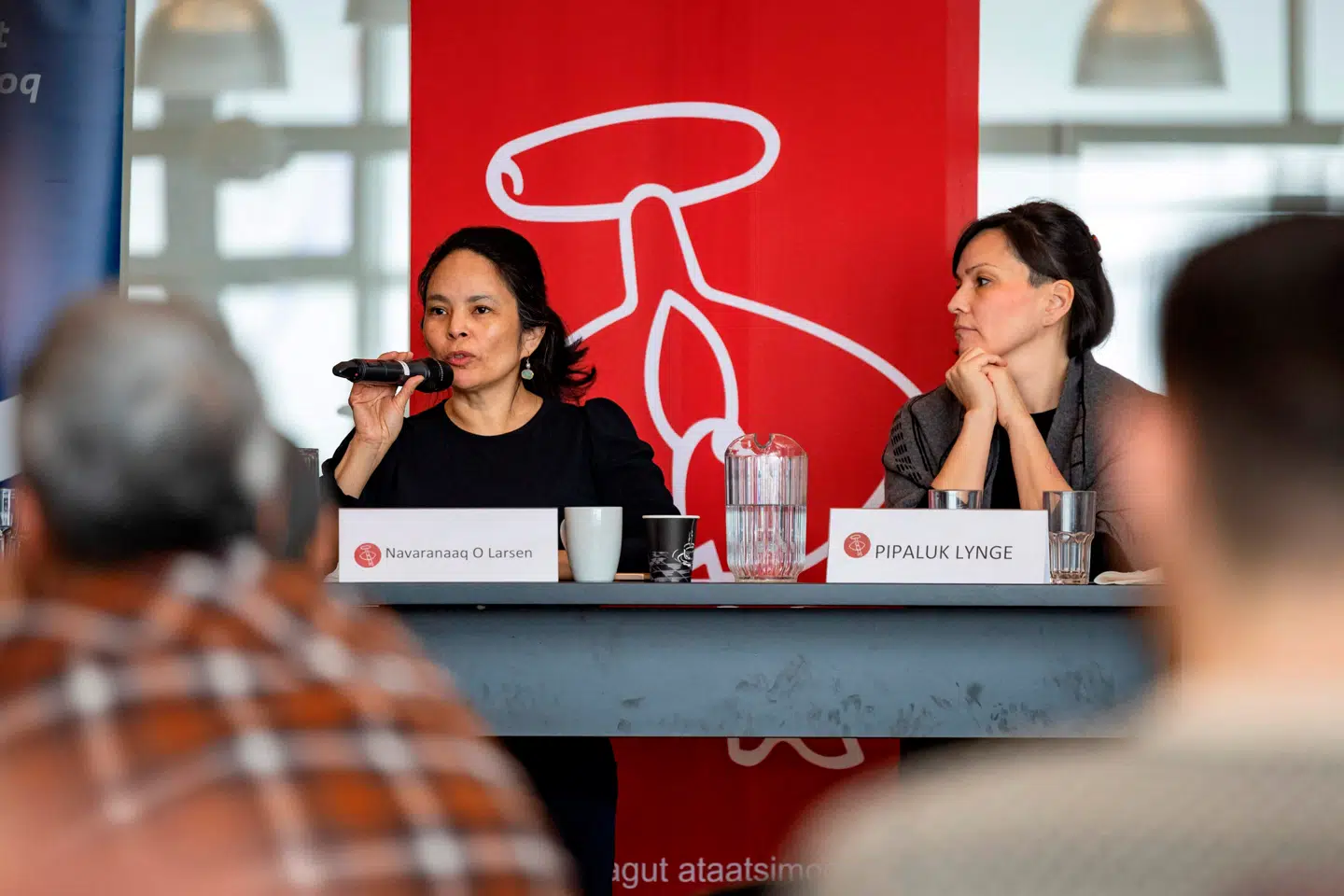 Pipaluk Lynge (til højre) er formand for udenrigs- og sikkerhedspolitisk udvalg i det grønlandske parlament, Inatsisartut.