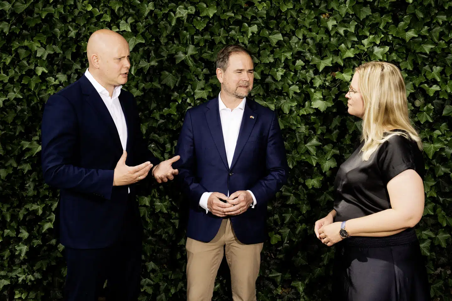 Kulturminister Jakob Engel-Schmidt (M), finansminister Nicolai Wammen (S) og økonomiminister Stephanie Lose (V) præsenterer fredag regeringens finanslovsforslag for 2026. (Arkivfoto).