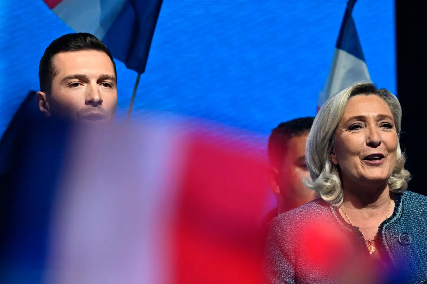 En ny skandale truer Marine Le Pen, og denne gang kan hun risikere at hive Jordan Bardella med i faldet. Arkivfoto: Lionel Bonaventure, Scanpix