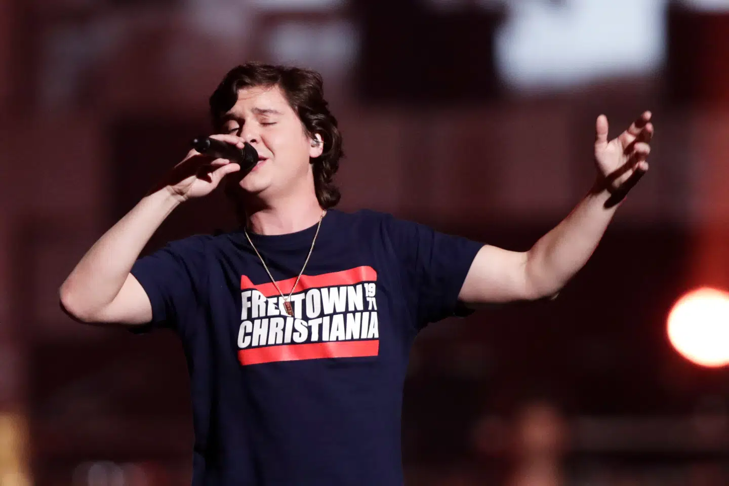 Lukas Graham var søndag med Ed Sheeran på scenen under verdensstjernens koncert i Øresundsparken på Amager. Arkivfoto.