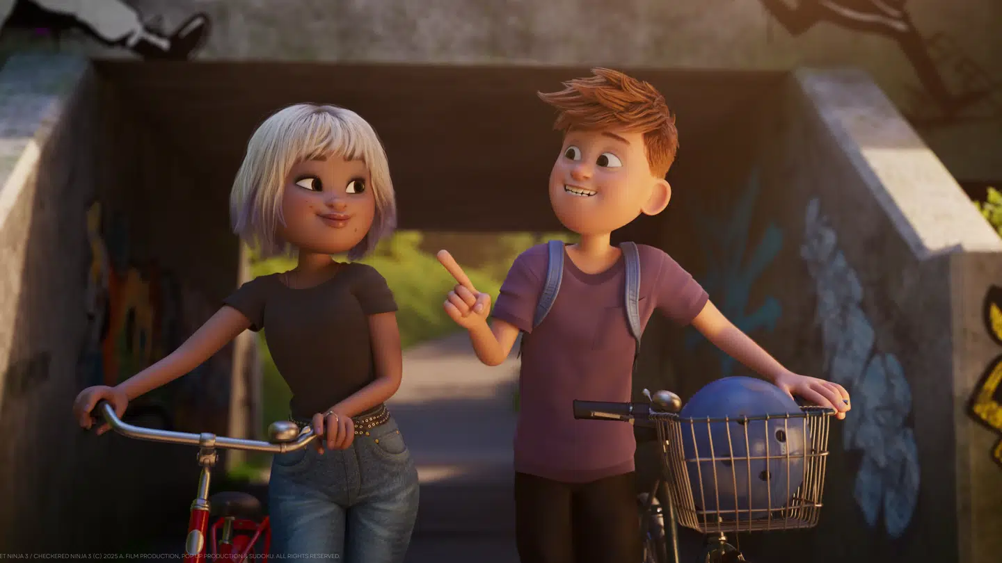 Emily og Aske i 'Ternet Ninja 3'.