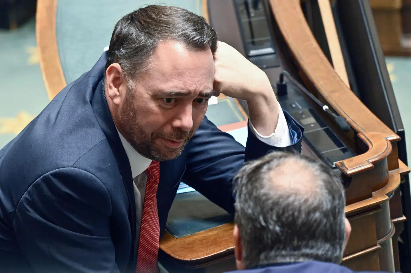 Maxime Prevot, Belgiens udenrigsminister, under en samling i det belgiske parlament. Natten til tirsdag siger han, at Belgien vil anerkende en selvstændig palæstinensisk stat. (Arkivfoto).