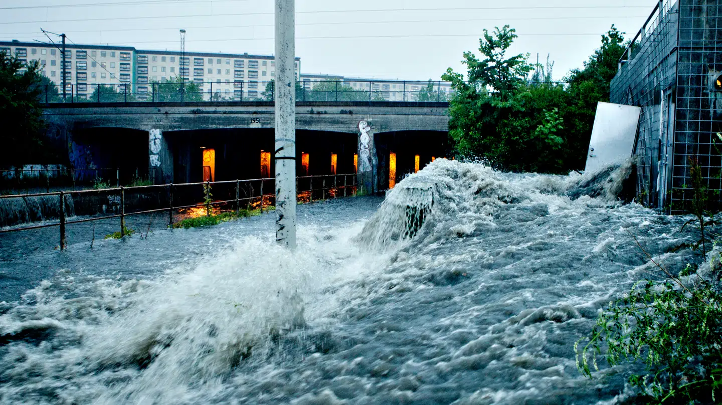 Et voldsomt skybrud over det østlige Sjælland (arkivbillede)