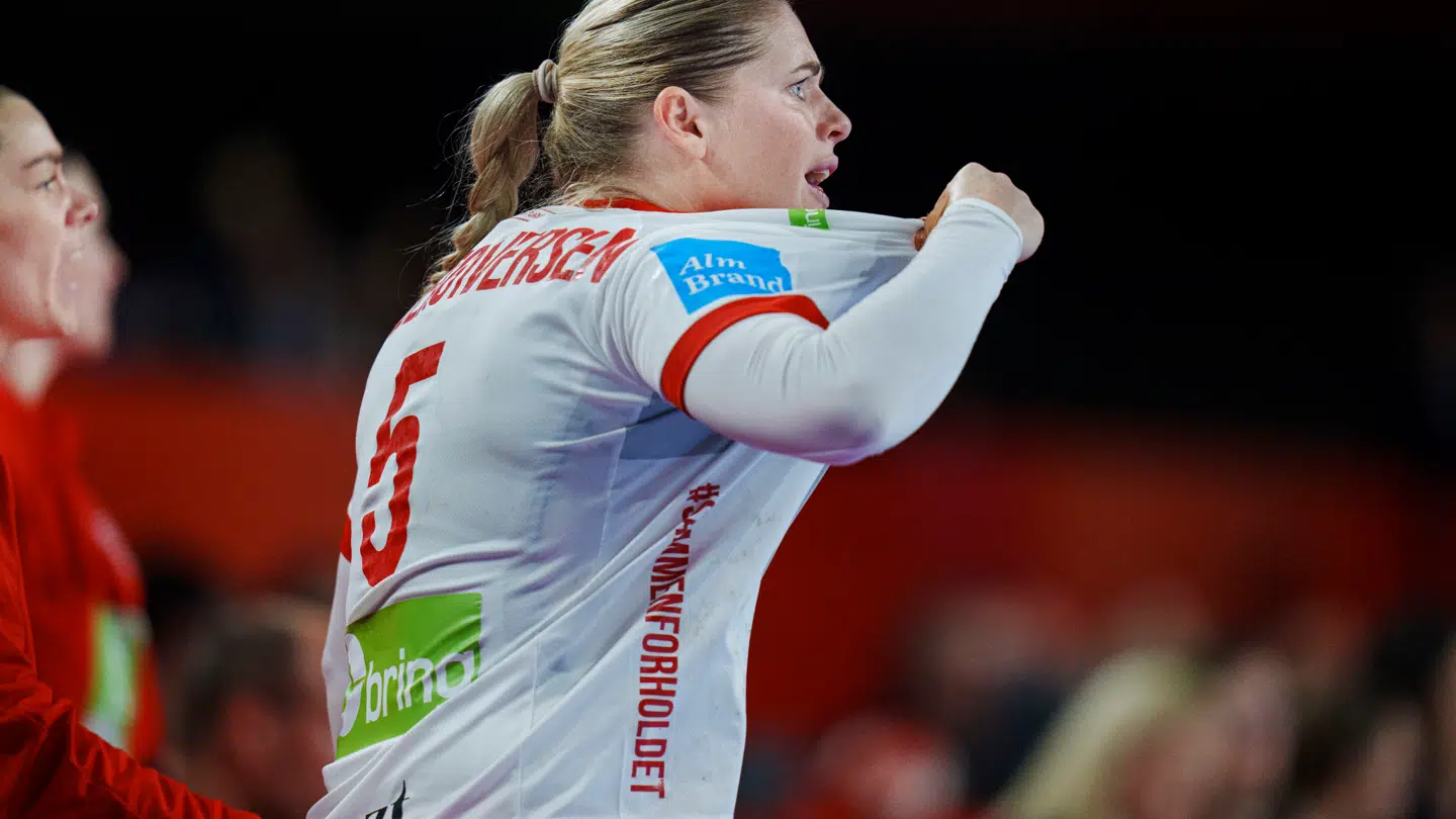 Sarah Aaberg Iversen under Danmark- Norge ved EM i kvindehåndbold i Wien torsdag i december 2024.