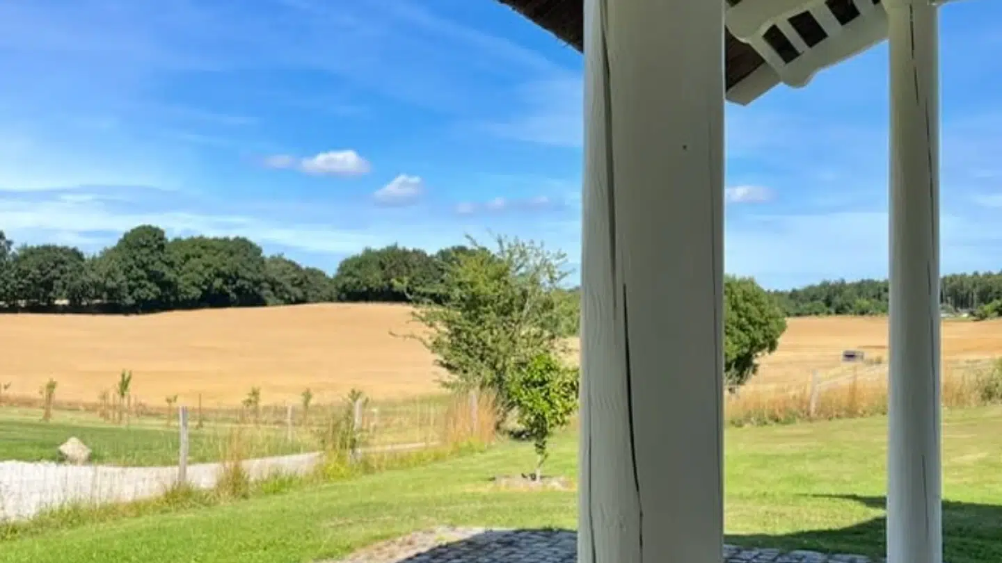 Den store grund rummer både en pool, en sø og egne skove.