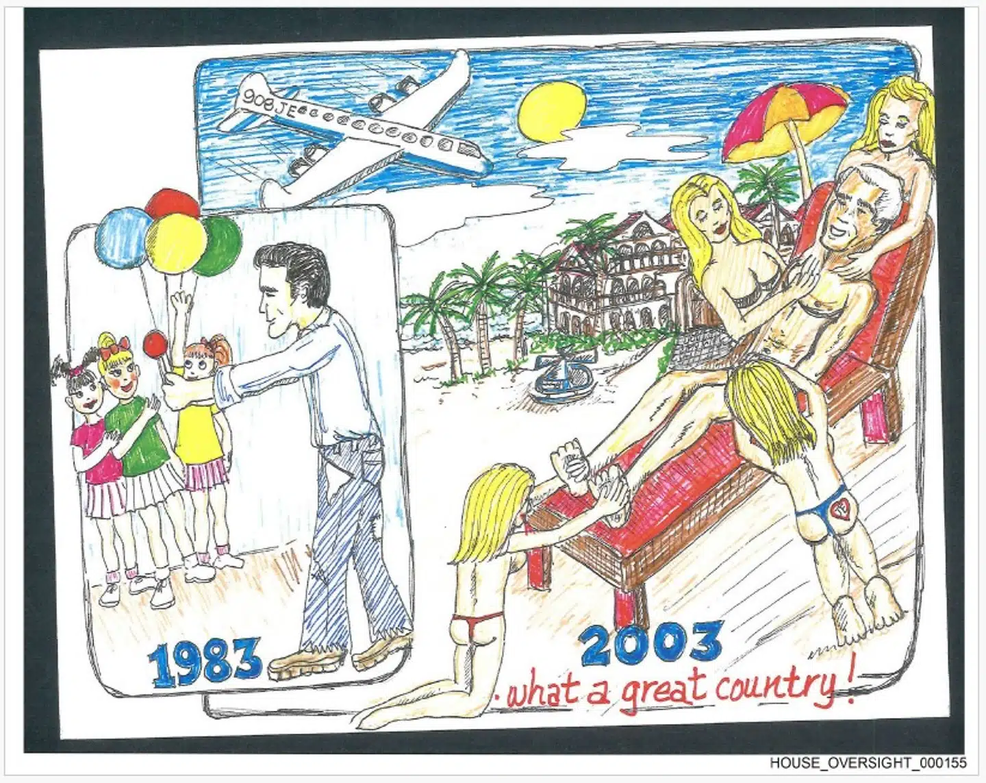 En bog lavet til Jeffrey Epsteins 50-års-fødselsdag er fyldt med opsigtsvækkende hilsner, anekdoter og ikke mindst tegninger.