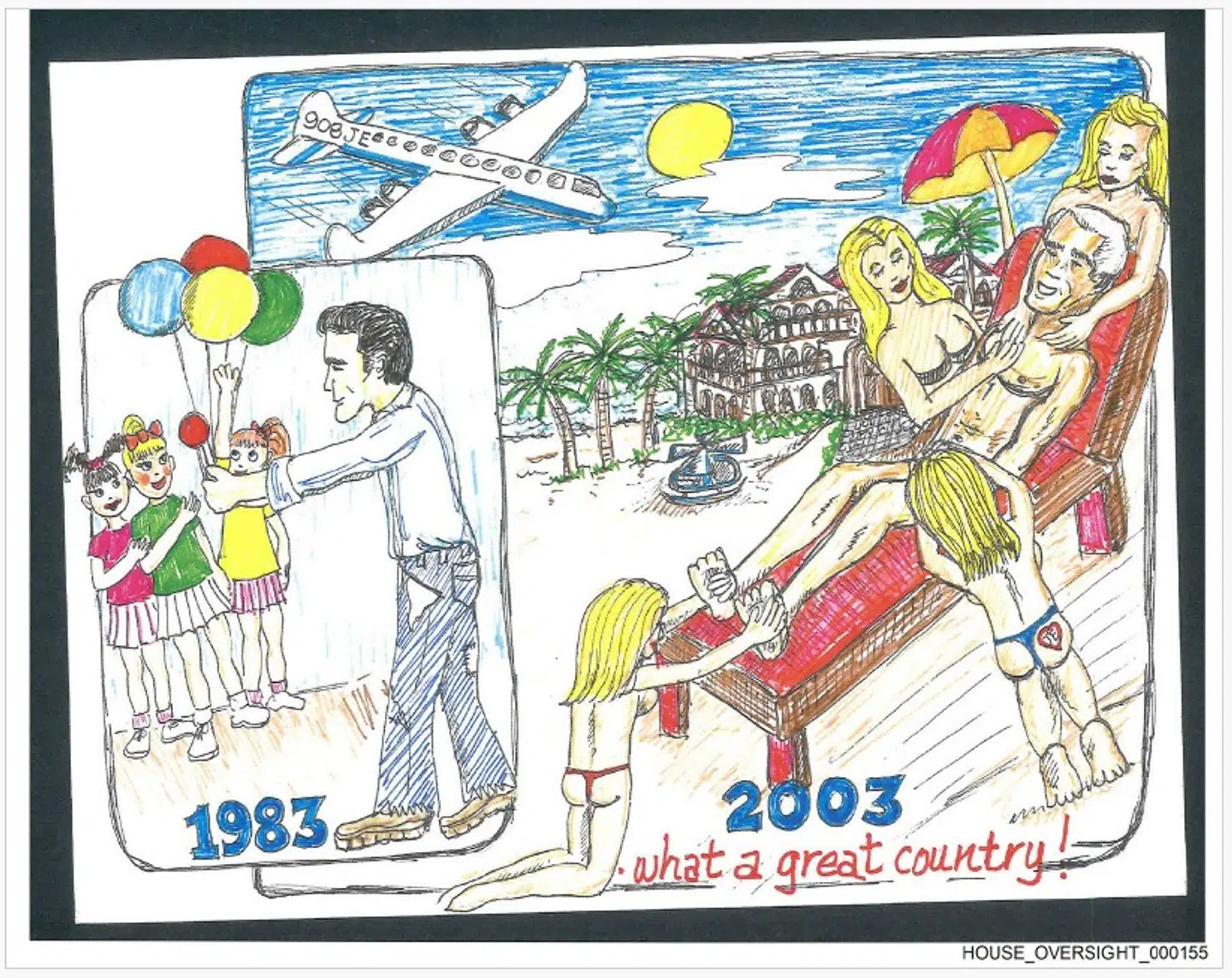 En bog lavet til Jeffrey Epsteins 50-års-fødselsdag er fyldt med opsigtsvækkende hilsner, anekdoter og ikke mindst tegninger.