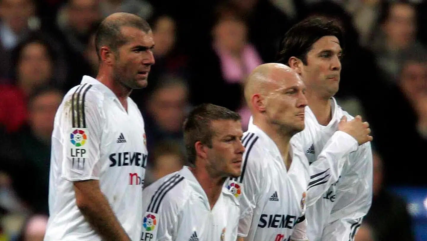 Thomas Gravesen i mur med Zinedine Zidane og David Beckham i Real Madrid-tiden.