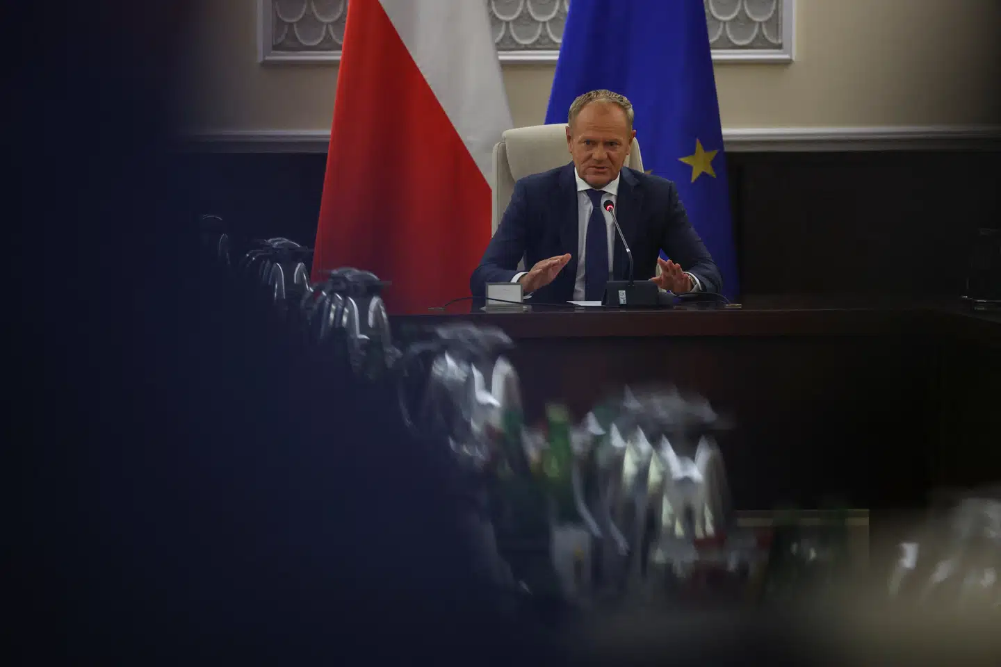 Polens premierminister, Donald Tusk, har kaldt russiske droner over Polen for en provokation i stor skala.