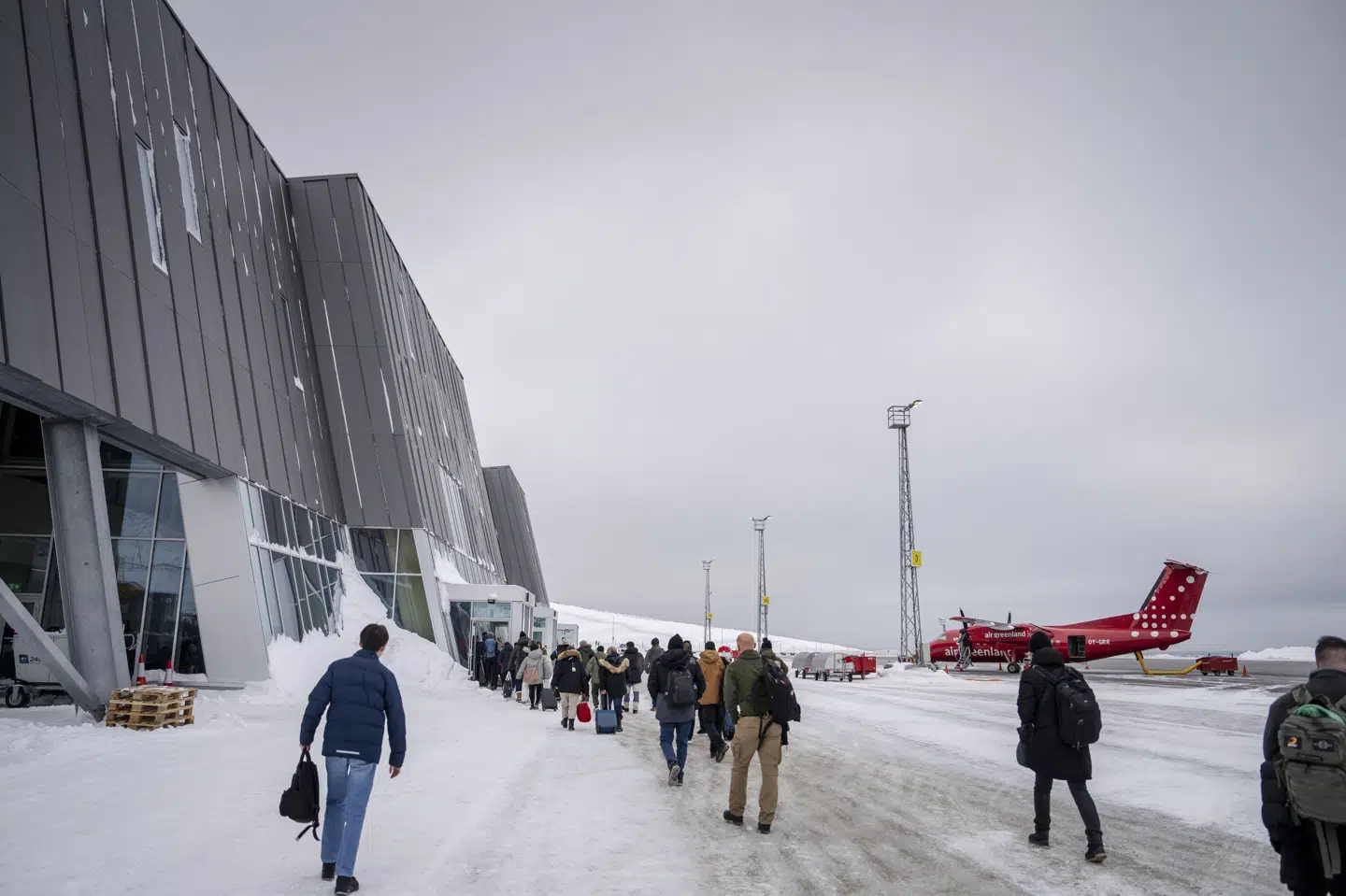 Nuuk Lufthavn er her fotograferet i marts. (Arkivfoto).