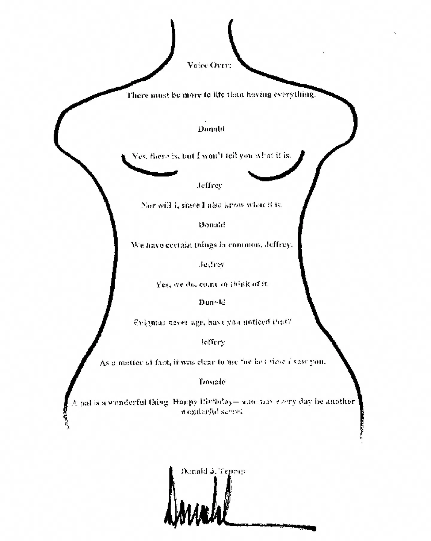 Donald Trump benægter fødselsdagskortets eksistens. Foto: Democrats on the House Oversight Committee, Scanpix