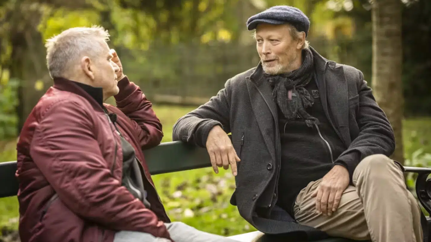 Hans Pilgaard og Lars Mikkelsen i første sæson af 'Det store spørgsmål'.
