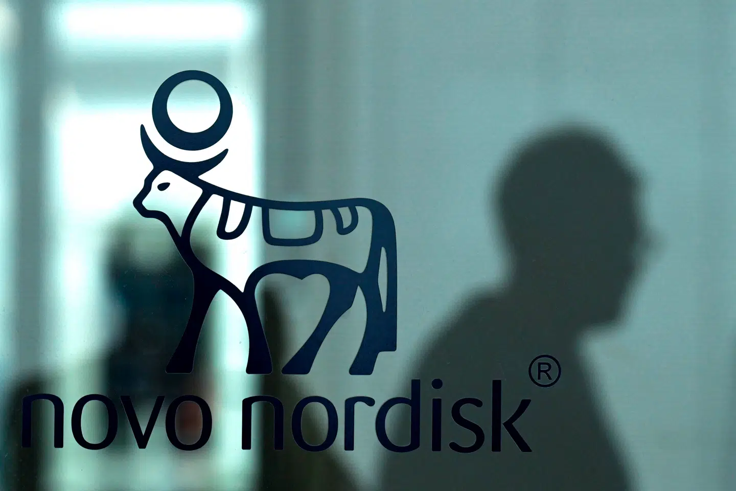 (FILES) An employee walks past a door bearing the logo of Novo Nordisk at the factory in Hilleroed on September 26, 2023. Danish pharmaceutical firm Novo Nordisk, known for its blockbuster diabetes and weight-loss treatments Ozempic and Wegovy, announced on August 6, 2025, a 32 percent increase in net profit for the second quarter. (Photo by Sergei GAPON / AFP)