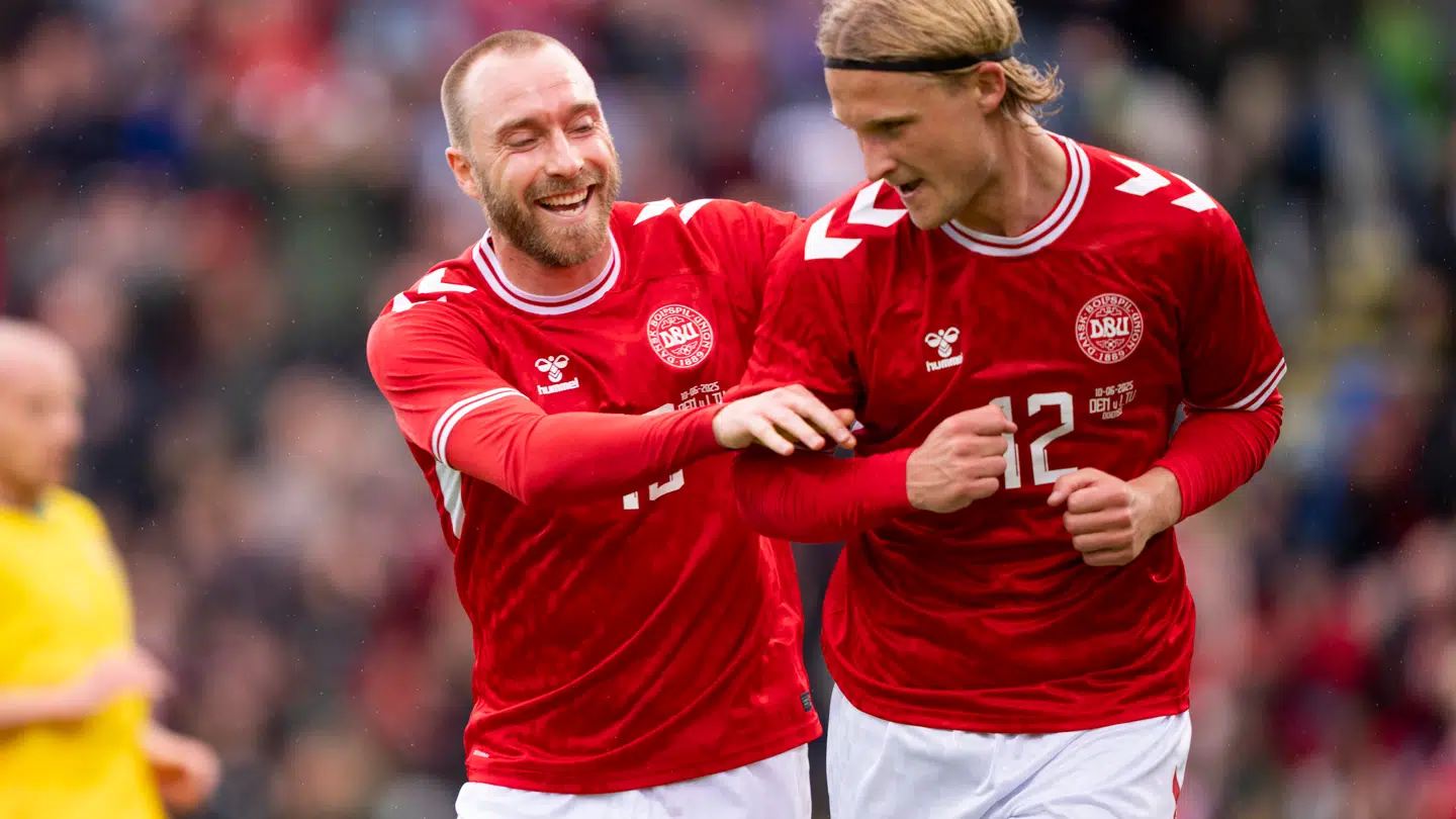 Christian Eriksen under en landskamp i juni.