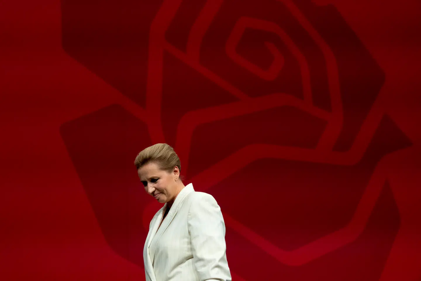 Statsminister Mette Frederiksen efter sin tale ved Socialdemokratiets årsmøde.