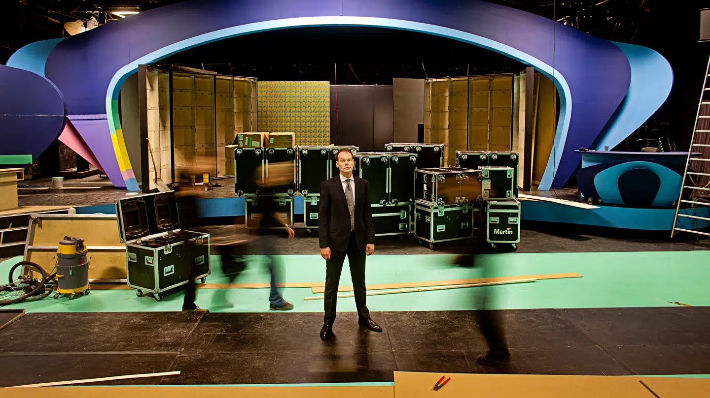 Skuespiller og komiker Andreas Bo fotograferet i studie 3 på Nordisk Film hvor de skal optage den næste omgang Live fra Bremen