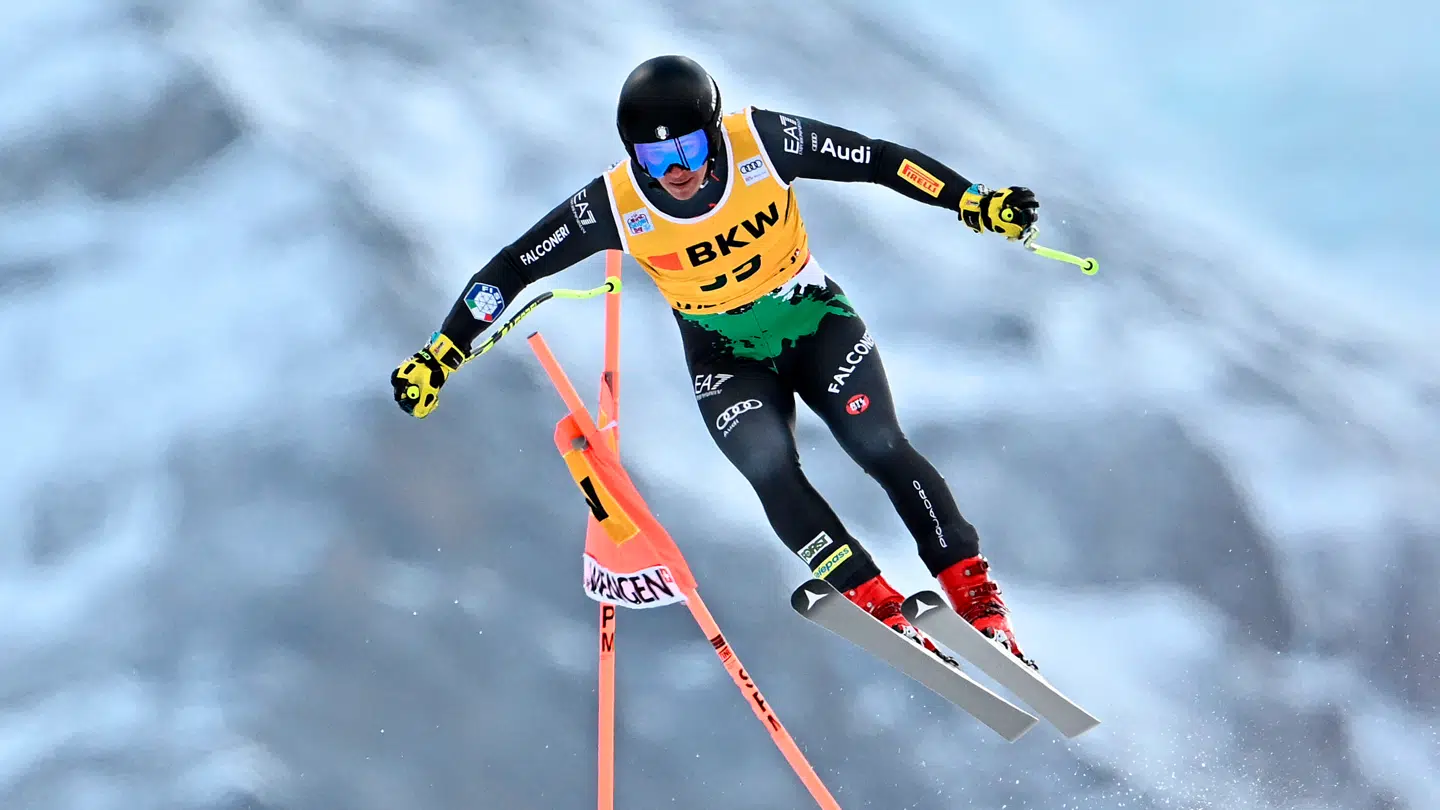 Matteo Franzoso under Super-G-løbet i den schweisiske by Wengen i januar 2023.