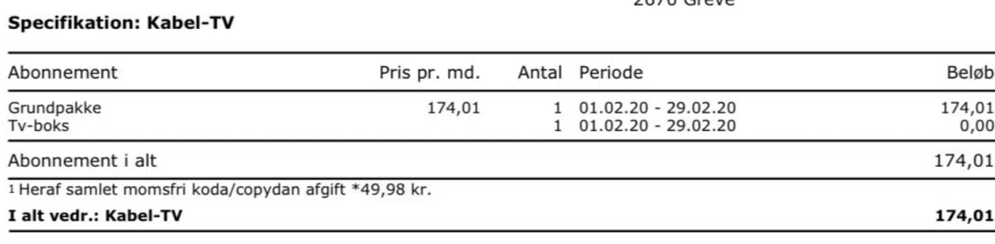 Her et billede af Eddy René Van Bragts regning, som den så ud i 2020.