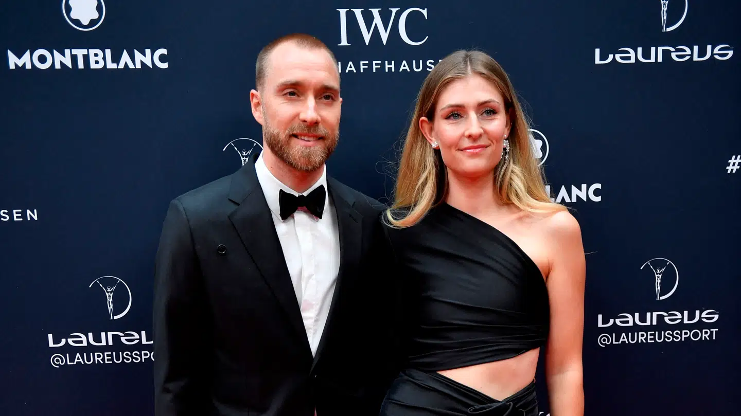 Christian Eriksen sammen med sin bedre halvdel, Sabrina.