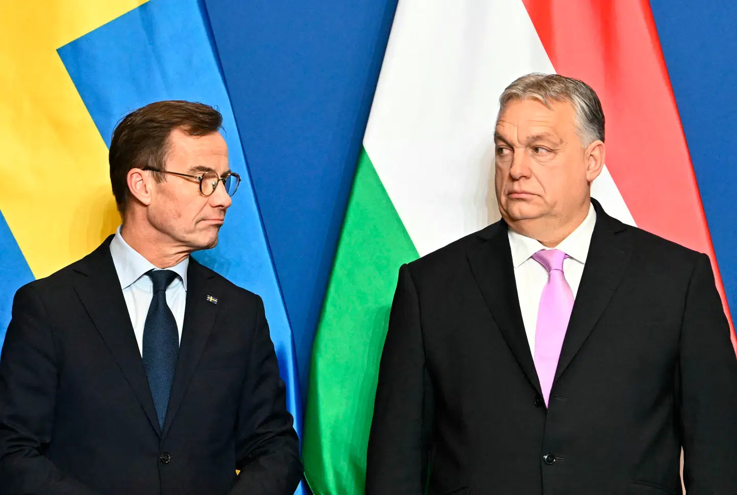 Ulf Kristersson og Viktor Orbán mødtes i Budapest i februar 2024.