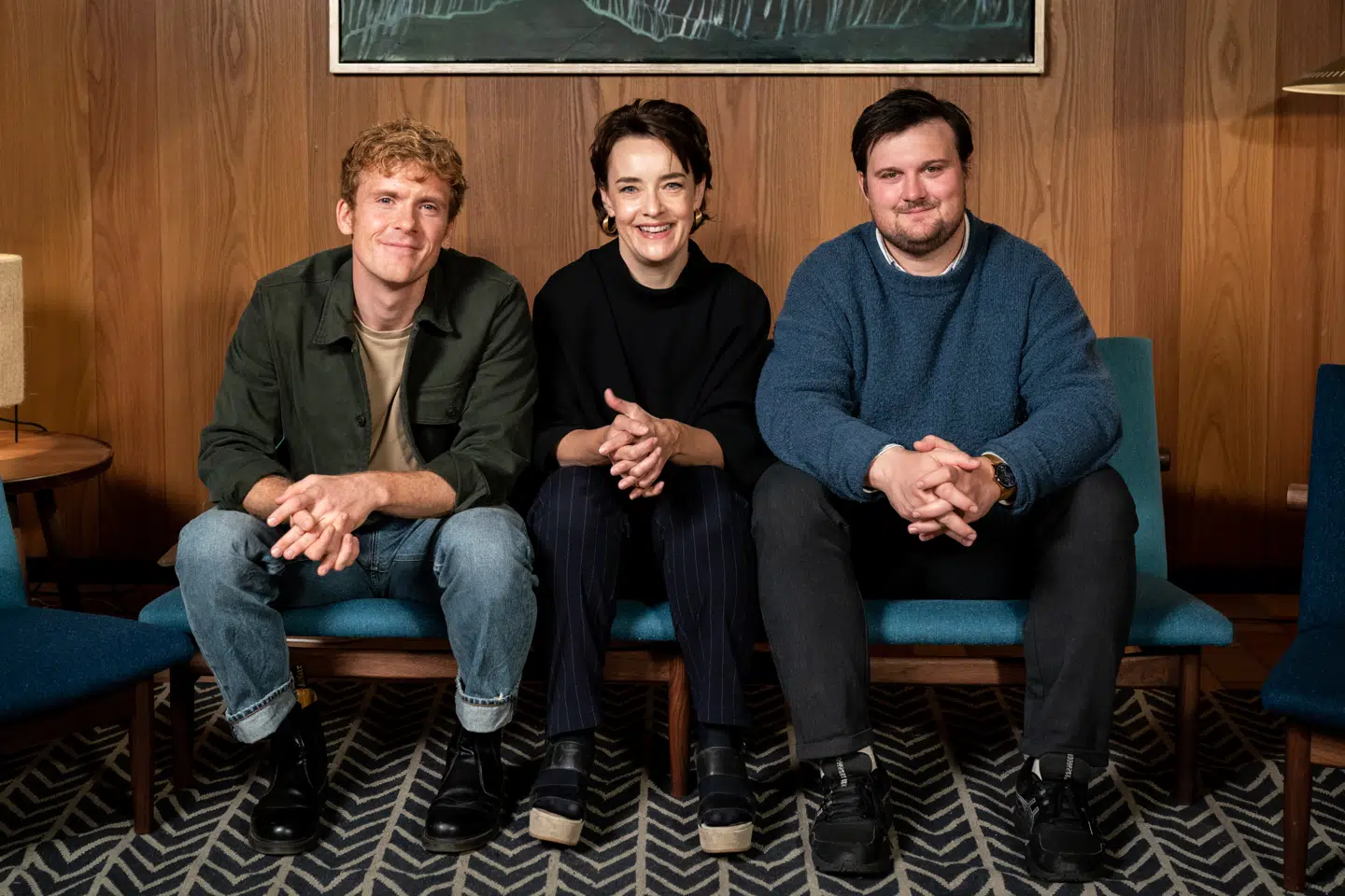 Morten Hee Andersen, Maria Rossing og Nicolai Jørgensen er de tre hovedroller i 'Carmen Curlers'.