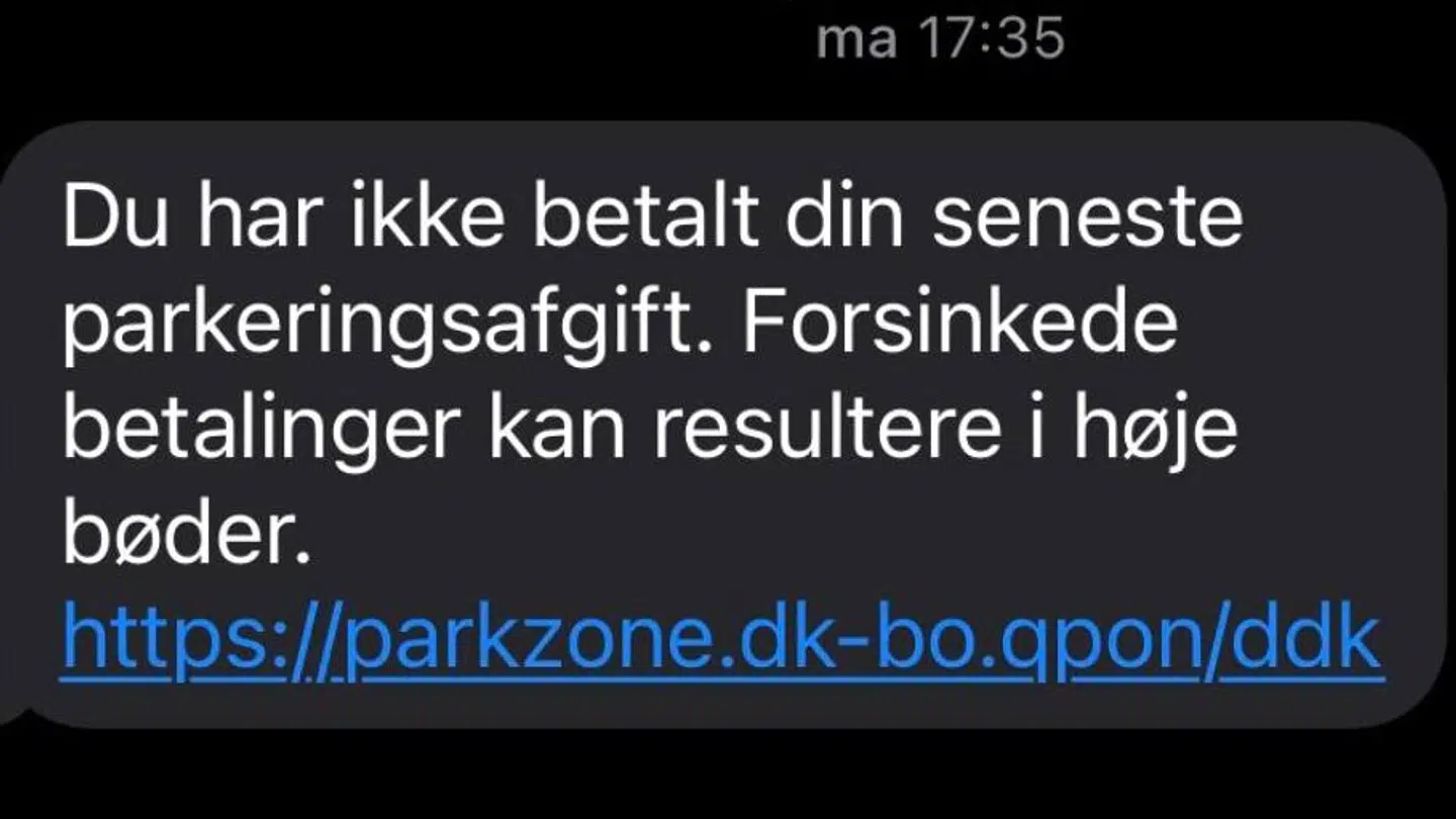 Her ses et eksempel på en sms, som flere danskere har modtaget.